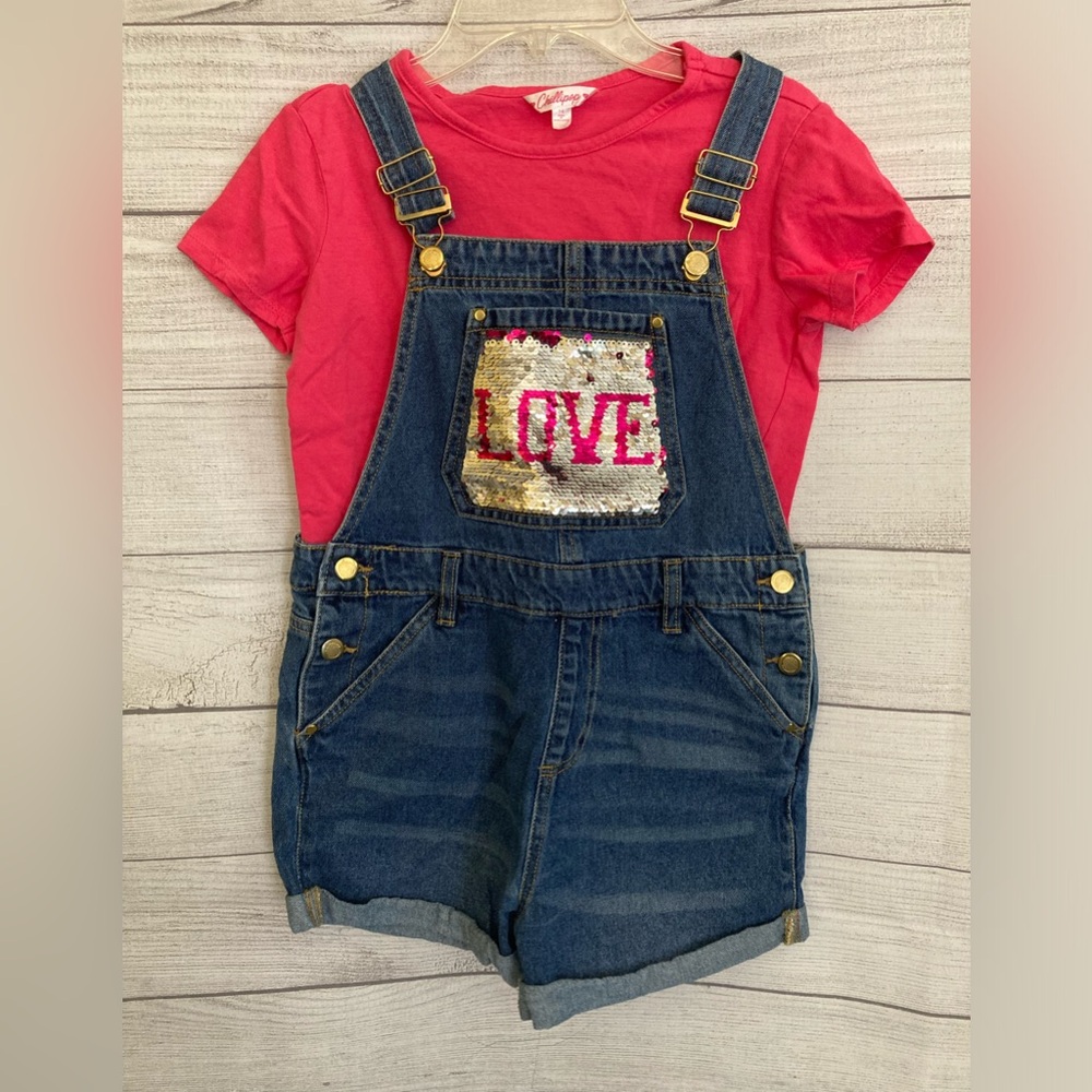 Chillipop | Girl Denim Overall Shorts & Top